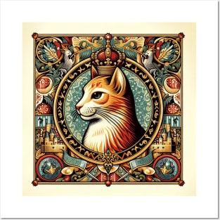 cat portrait shirt Posters and Art